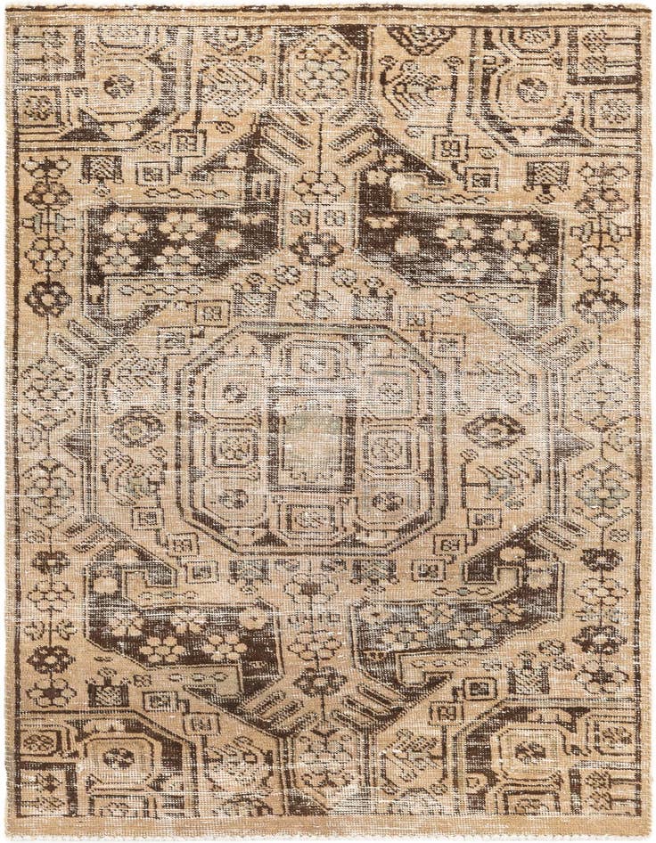 Detail image of 3' 7 x 6' 5 Hand Knotted Ultra Vintage Persian Wool Rug