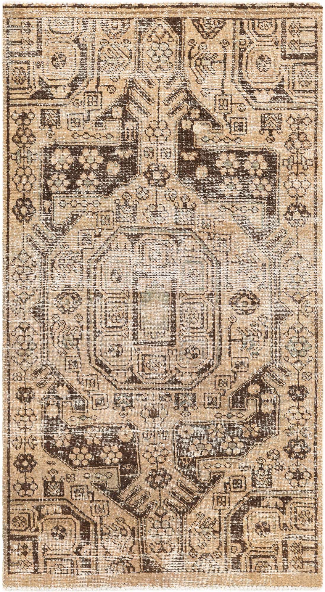 3' 7 x 6' 5 Hand Knotted Ultra Vintage Persian Wool Rug