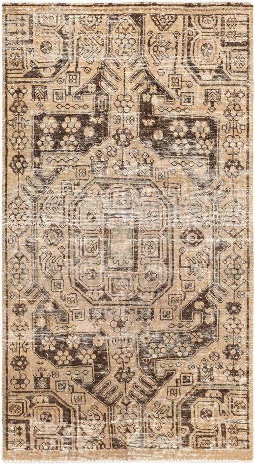 Detail image of 3' 7 x 6' 5 Hand Knotted Ultra Vintage Persian Wool Rug