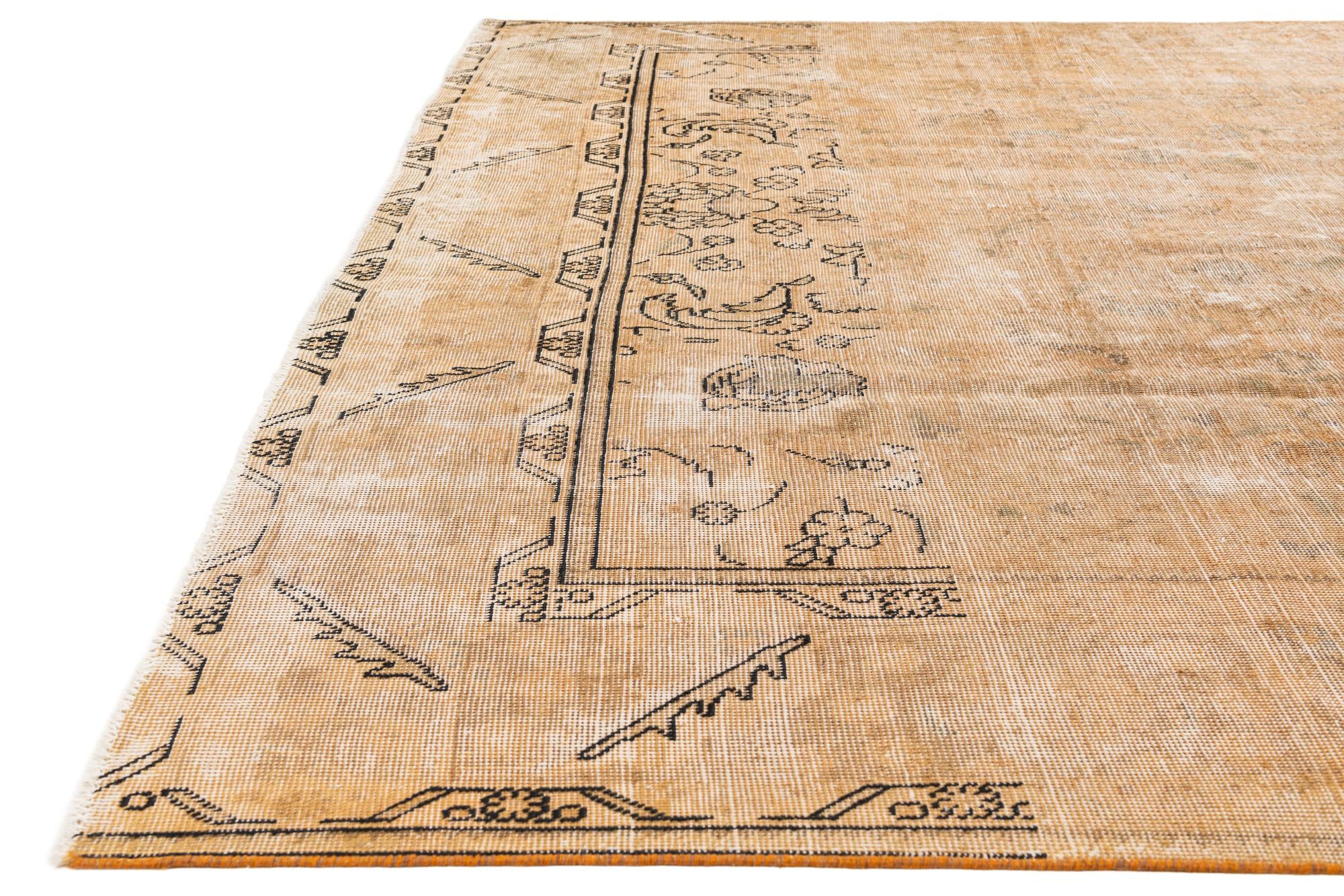 9' 10 x 12' 7 Hand Knotted Ultra Vintage Persian Wool Rug