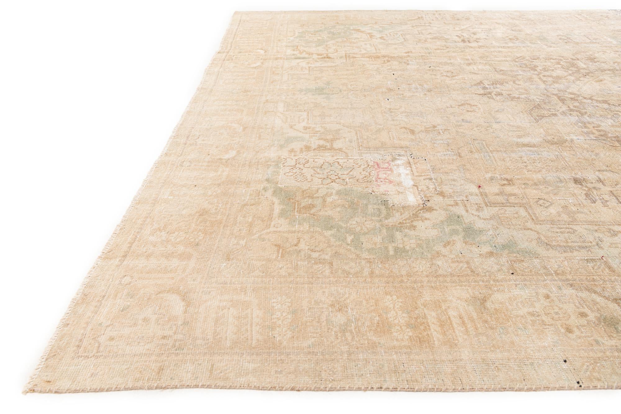 9' 5 x 12' 6 Hand Knotted Ultra Vintage Persian Wool Rug
