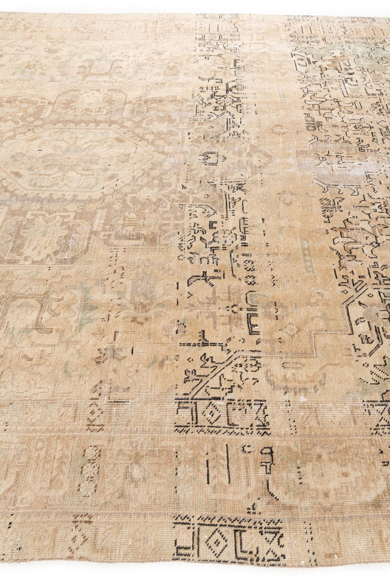 9' 5 x 12' 6 Hand Knotted Ultra Vintage Persian Wool Rug