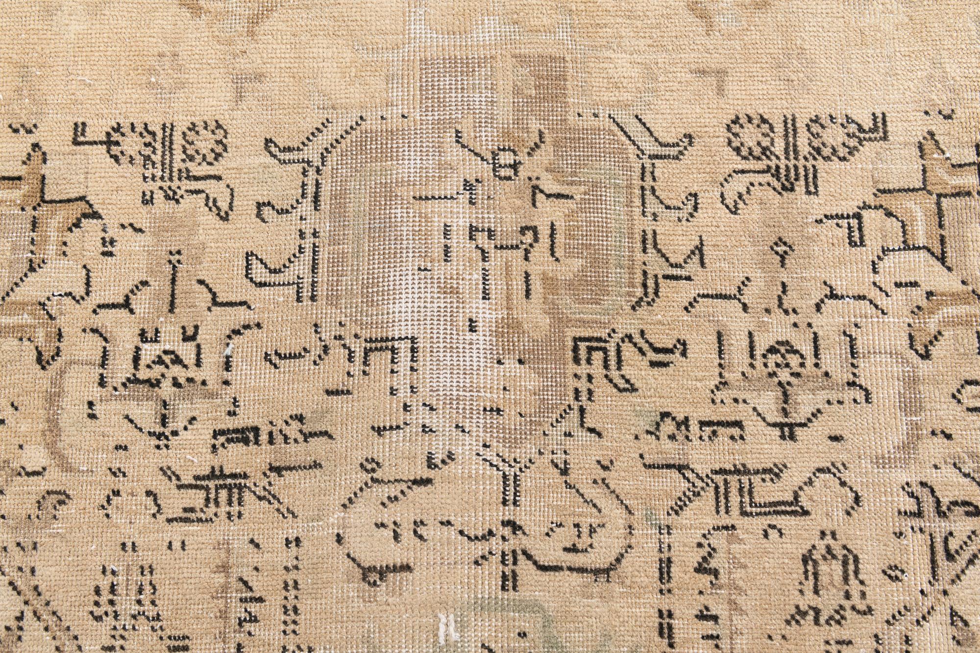9' 5 x 12' 6 Hand Knotted Ultra Vintage Persian Wool Rug