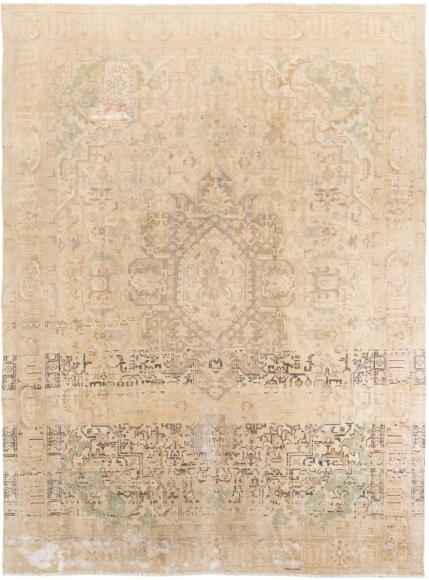 9' 5 x 12' 6 Hand Knotted Ultra Vintage Persian Wool Rug