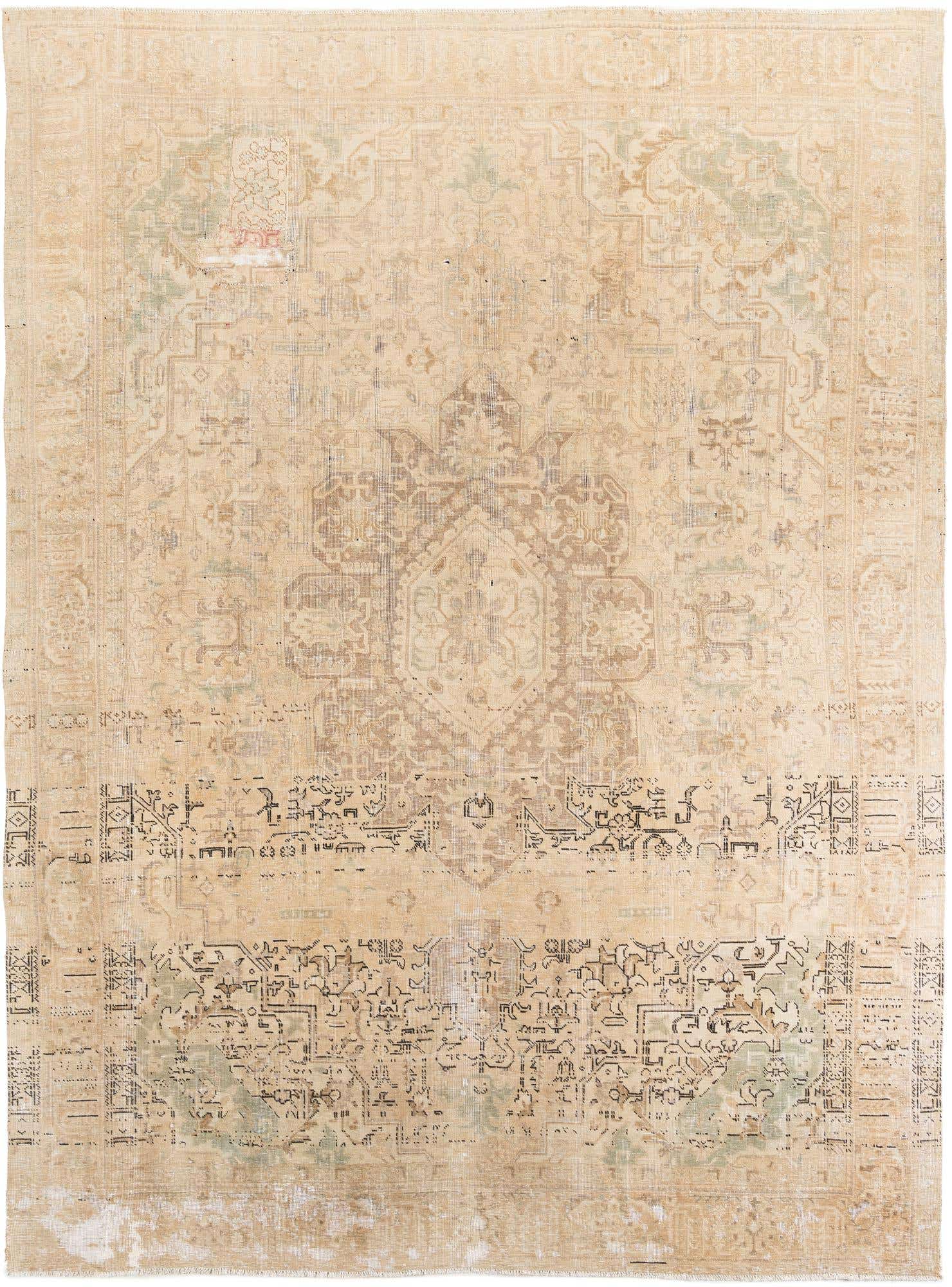 9' 5 x 12' 6 Hand Knotted Ultra Vintage Persian Wool Rug