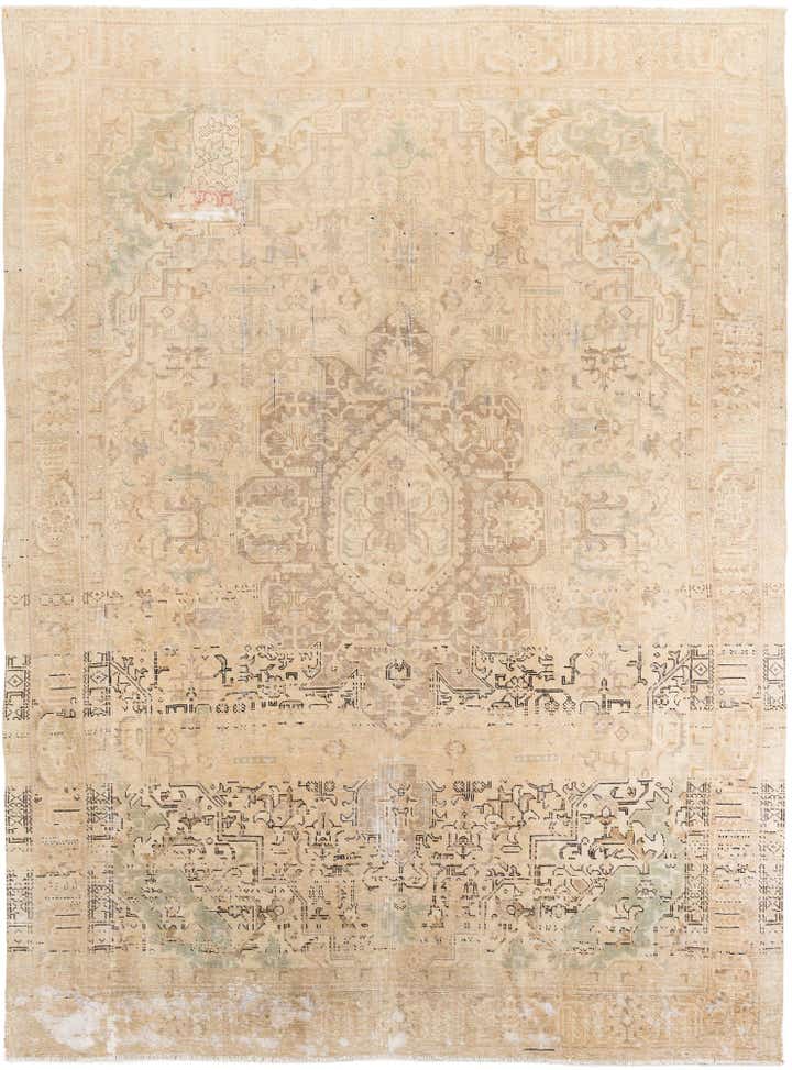 9' 5 x 12' 6 Hand Knotted Ultra Vintage Persian Wool Rug