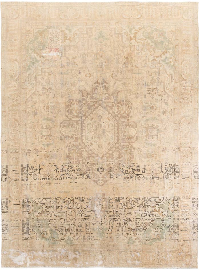 Detail image of 9' 5 x 12' 6 Hand Knotted Ultra Vintage Persian Wool Rug