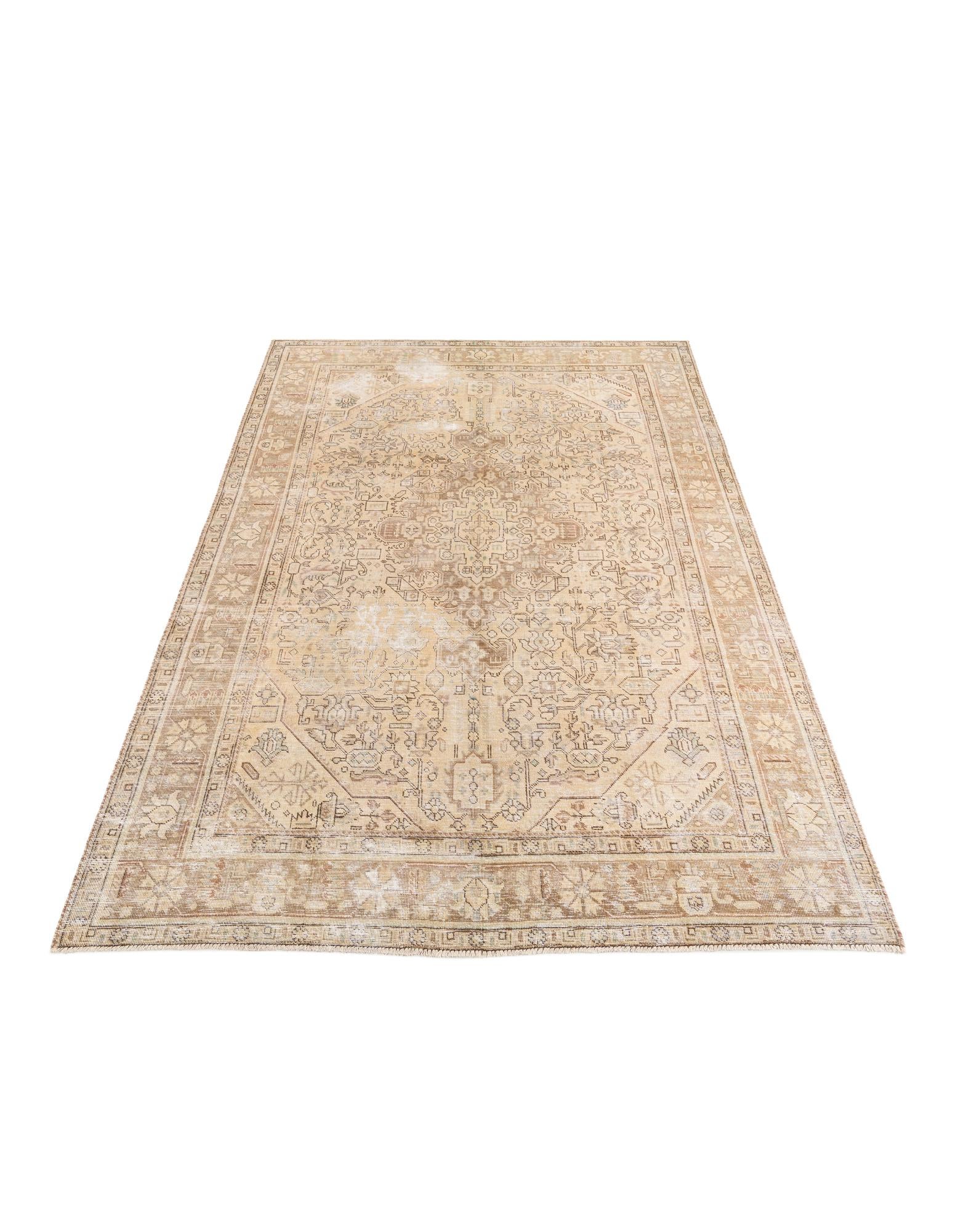 6' 5 x 9' 6 Hand Knotted Ultra Vintage Persian Wool Rug