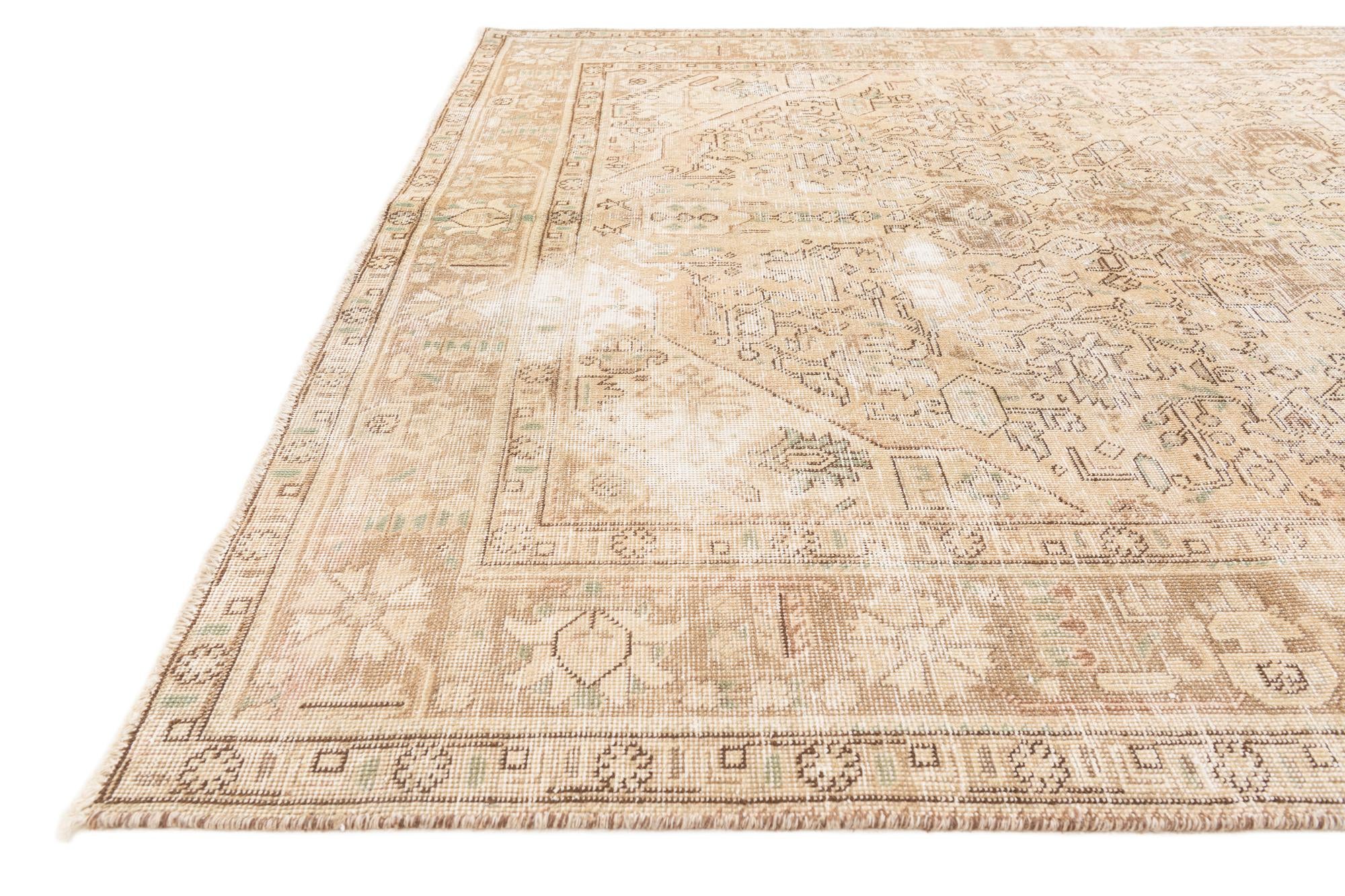 6' 5 x 9' 6 Hand Knotted Ultra Vintage Persian Wool Rug