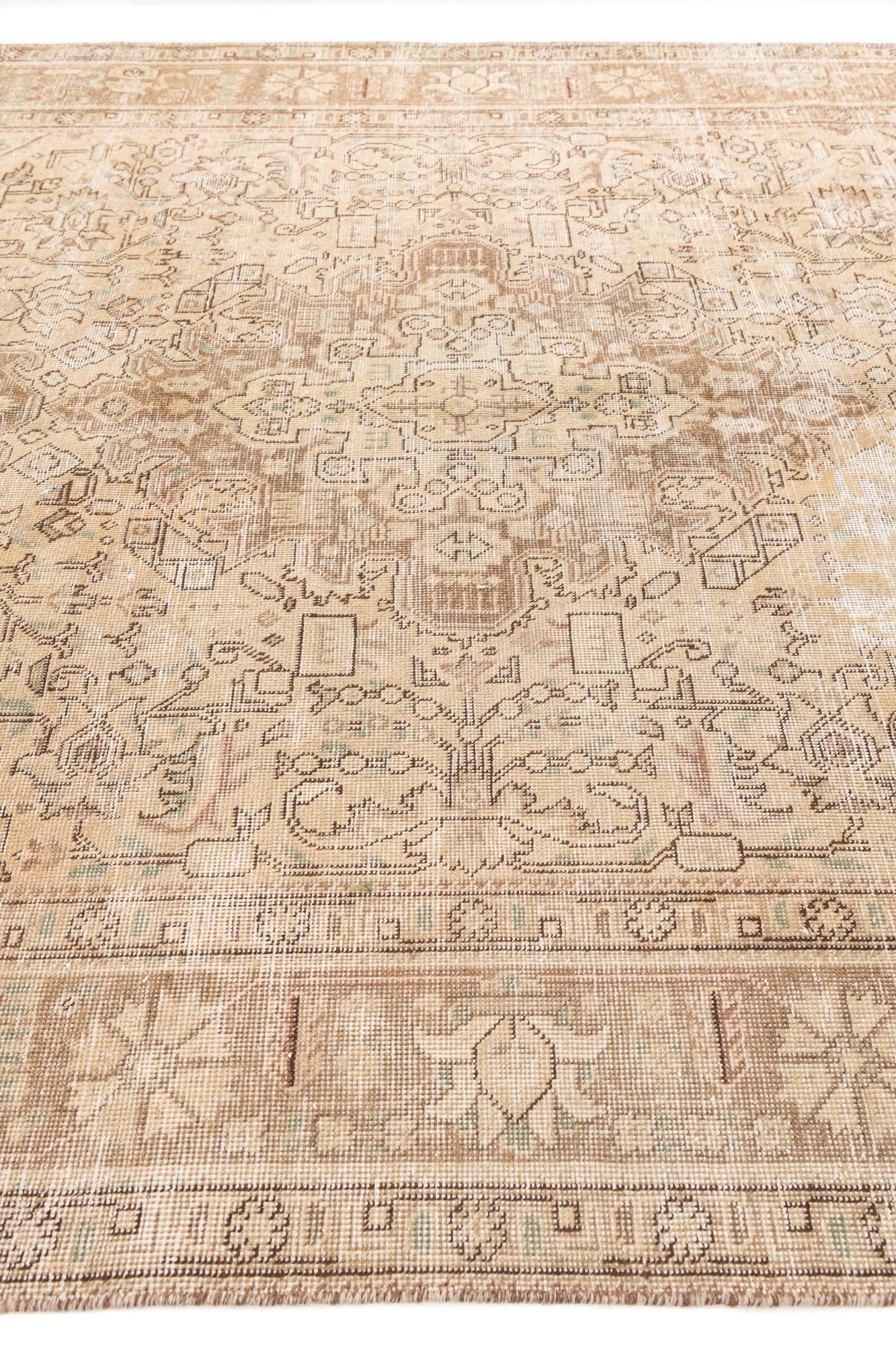 6' 5 x 9' 6 Hand Knotted Ultra Vintage Persian Wool Rug