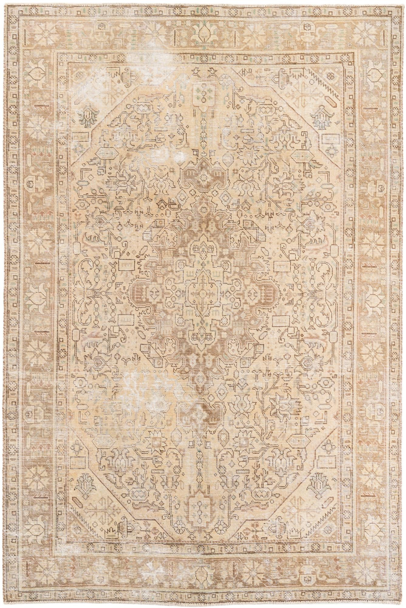 6' 5 x 9' 6 Hand Knotted Ultra Vintage Persian Wool Rug