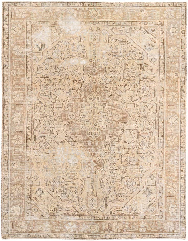 Detail image of 6' 5 x 9' 6 Hand Knotted Ultra Vintage Persian Wool Rug