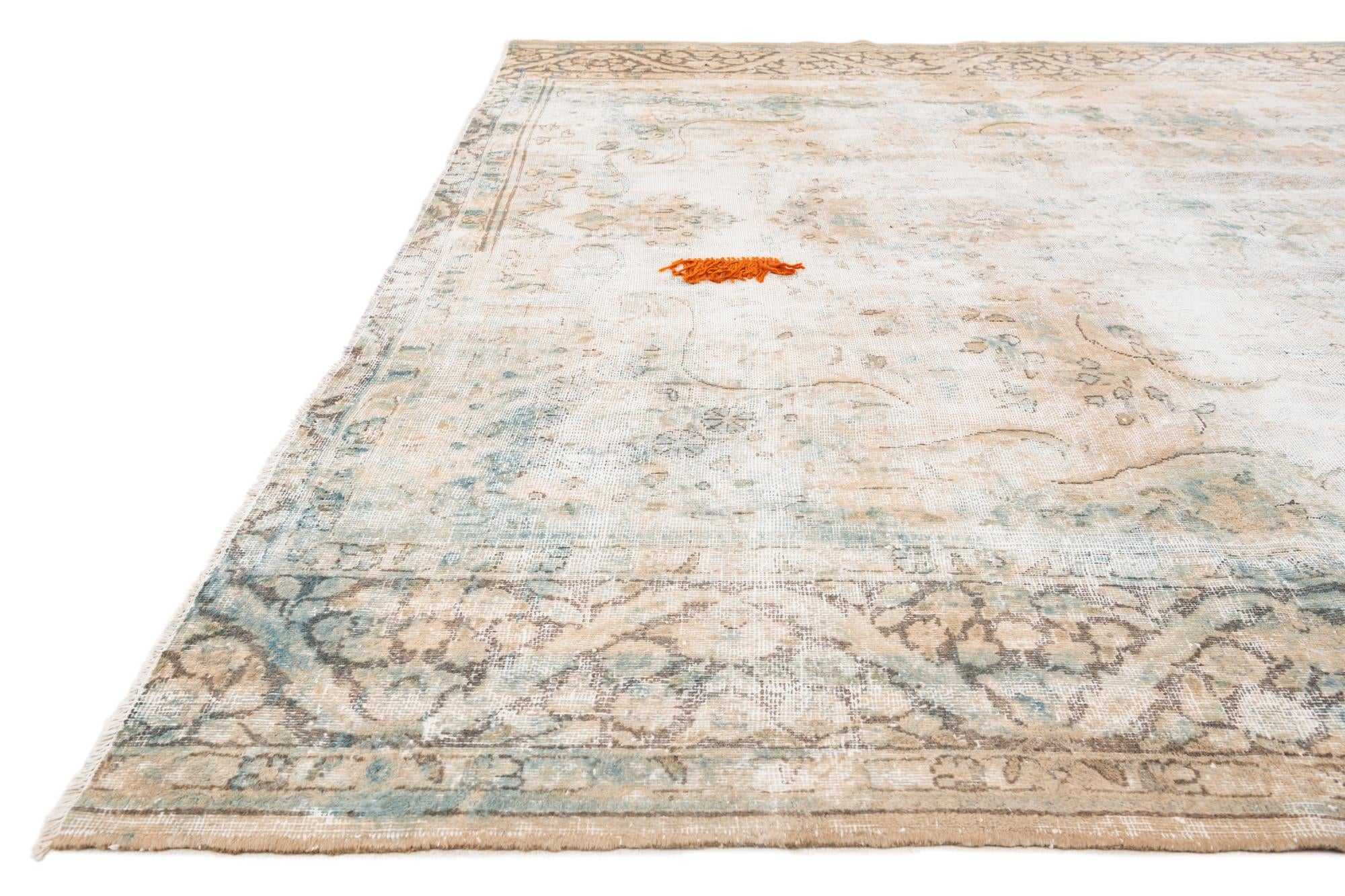 9' 7 x 12' 2 Hand Knotted Ultra Vintage Persian Wool Rug