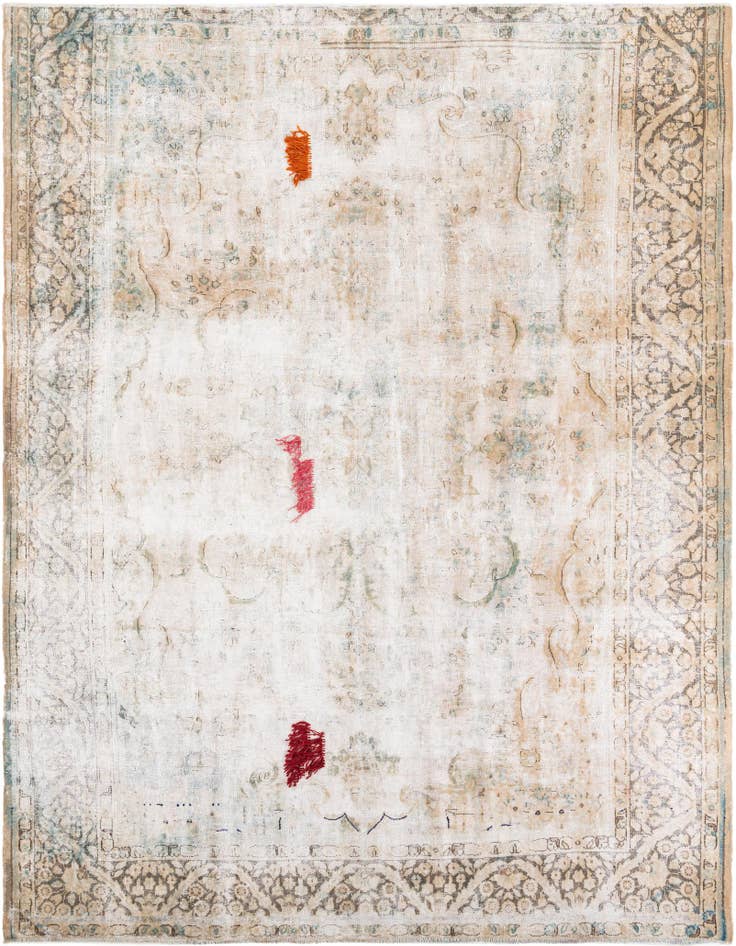 Detail image of 9' 7 x 12' 2 Hand Knotted Ultra Vintage Persian Wool Rug