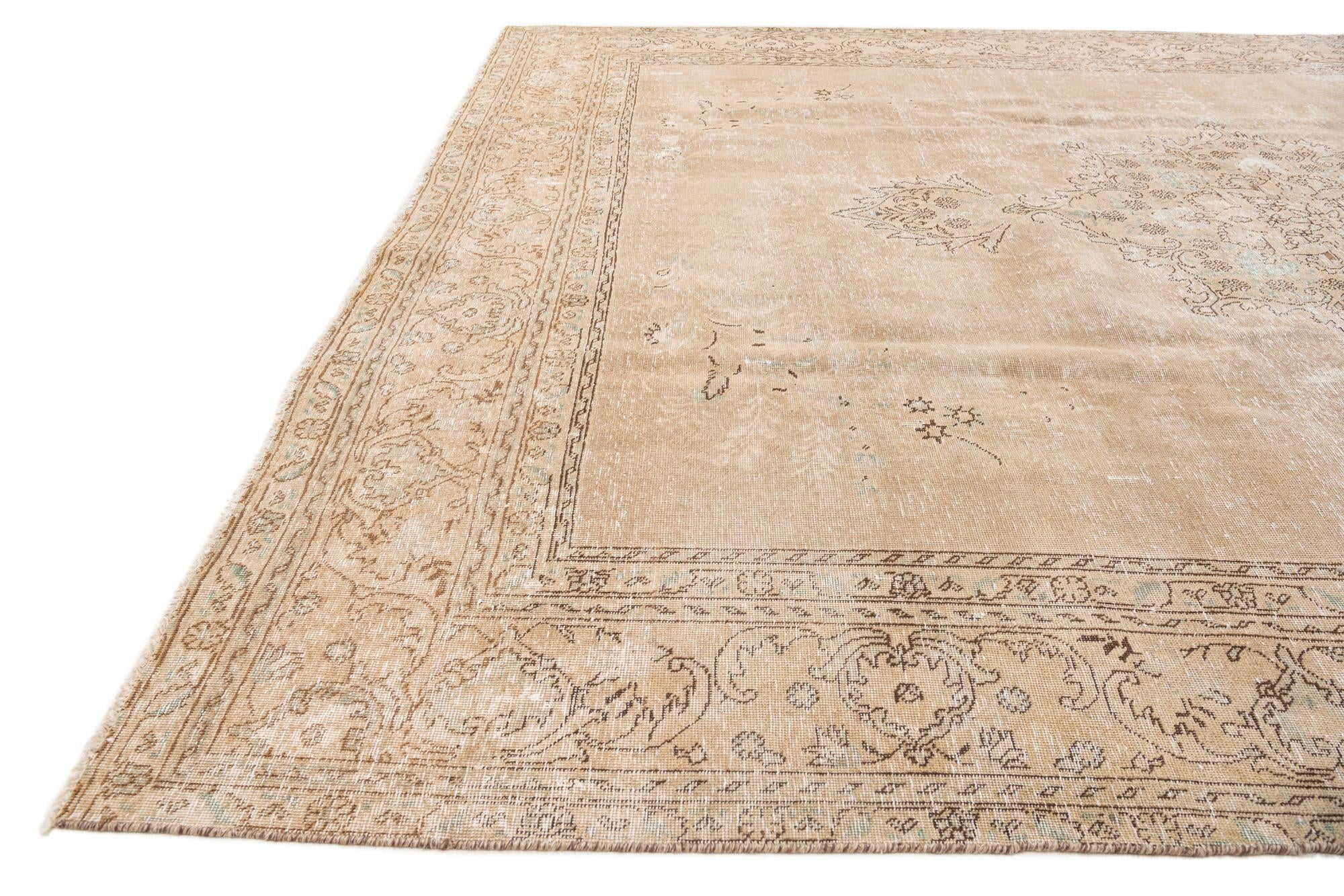 10' 6 x 12' 8 Hand Knotted Ultra Vintage Persian Wool Rug