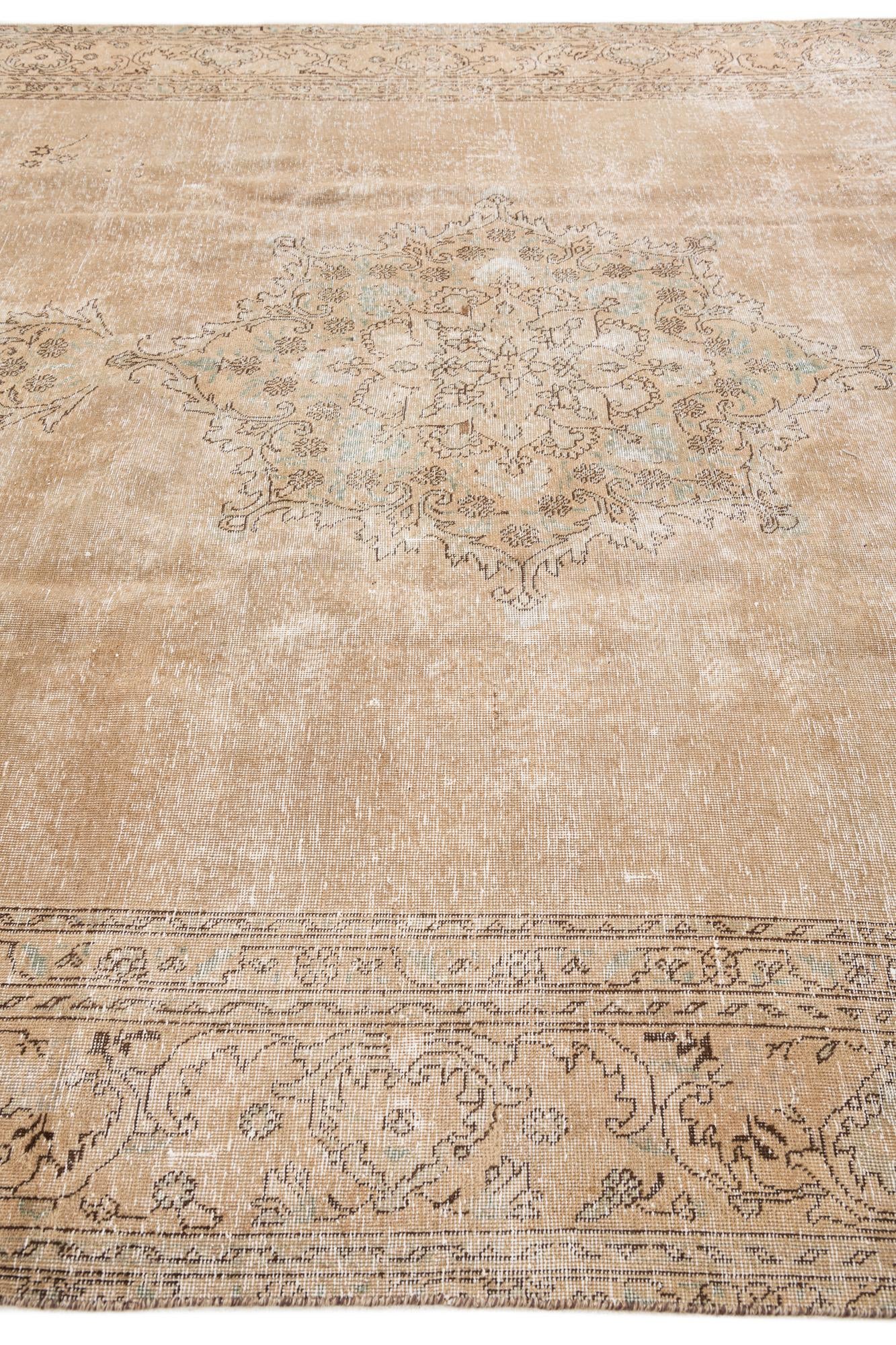 10' 6 x 12' 8 Hand Knotted Ultra Vintage Persian Wool Rug