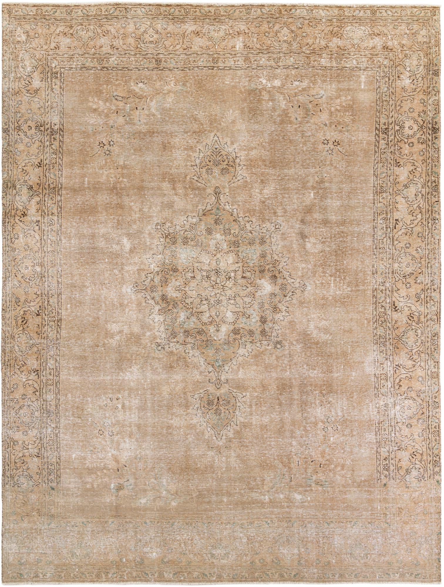 10' 6 x 12' 8 Hand Knotted Ultra Vintage Persian Wool Rug