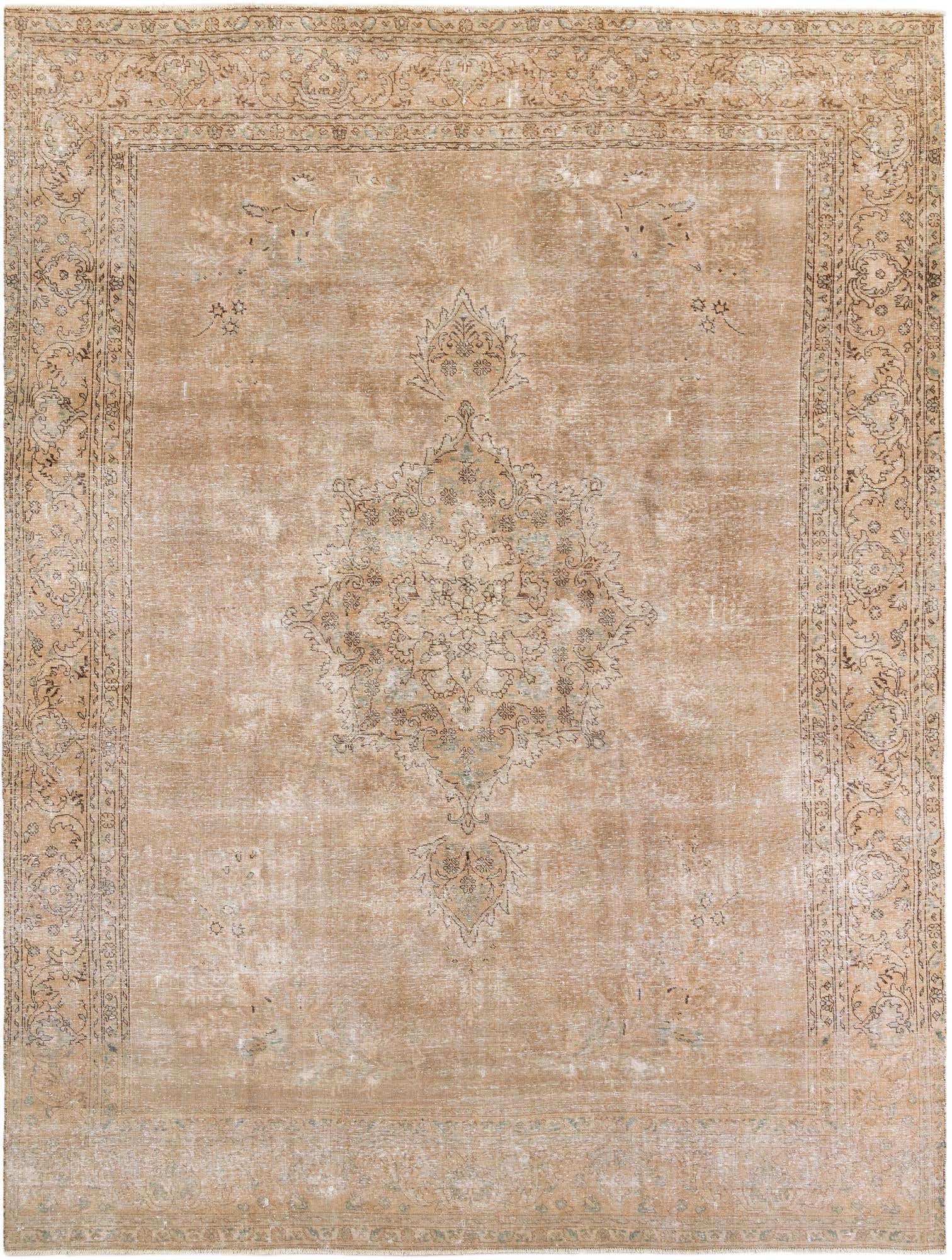 10' 6 x 12' 8 Hand Knotted Ultra Vintage Persian Wool Rug