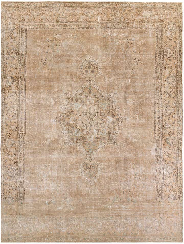 10' 6 x 12' 8 Hand Knotted Ultra Vintage Persian Wool Rug