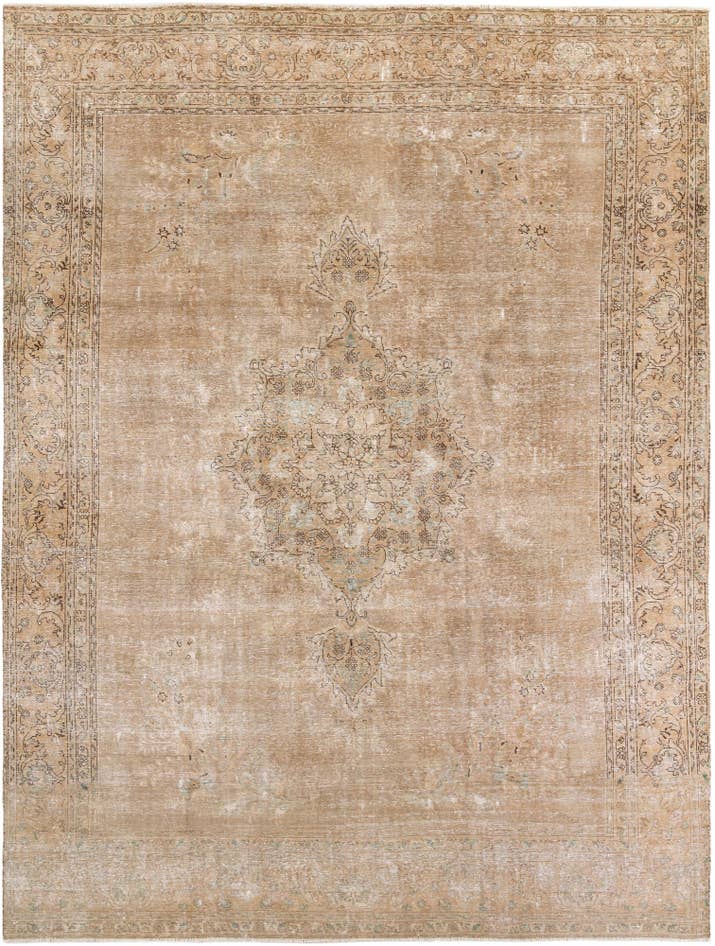 Detail image of 10' 6 x 12' 8 Hand Knotted Ultra Vintage Persian Wool Rug