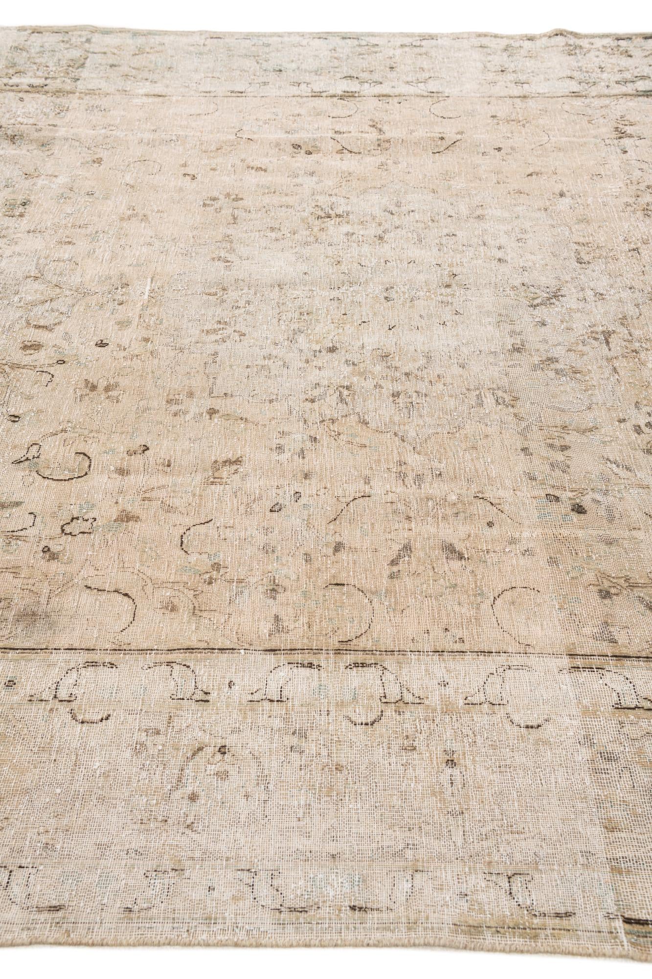 8' x 10' 7 Hand Knotted Ultra Vintage Persian Wool Rug