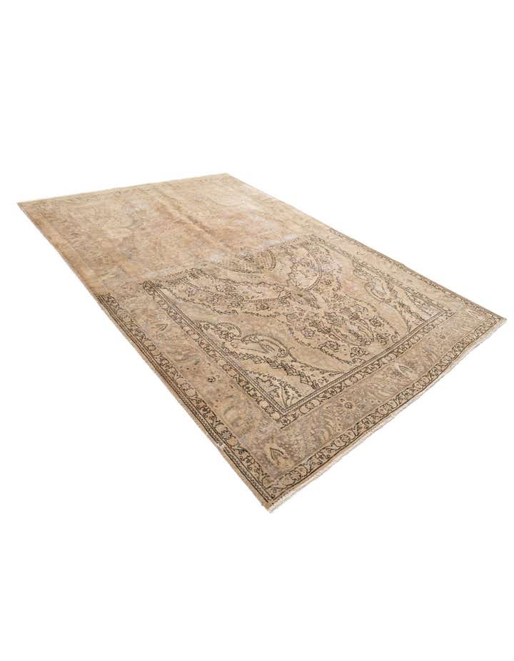 6' 7 x 9' 8 Hand Knotted Ultra Vintage Persian Wool Rug