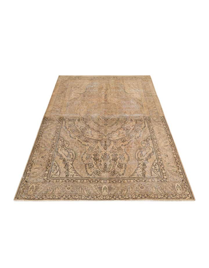 6' 7 x 9' 8 Hand Knotted Ultra Vintage Persian Wool Rug