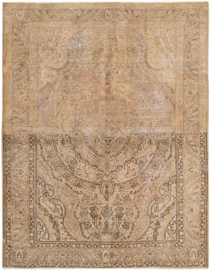 Detail image of 6' 7 x 9' 8 Hand Knotted Ultra Vintage Persian Wool Rug