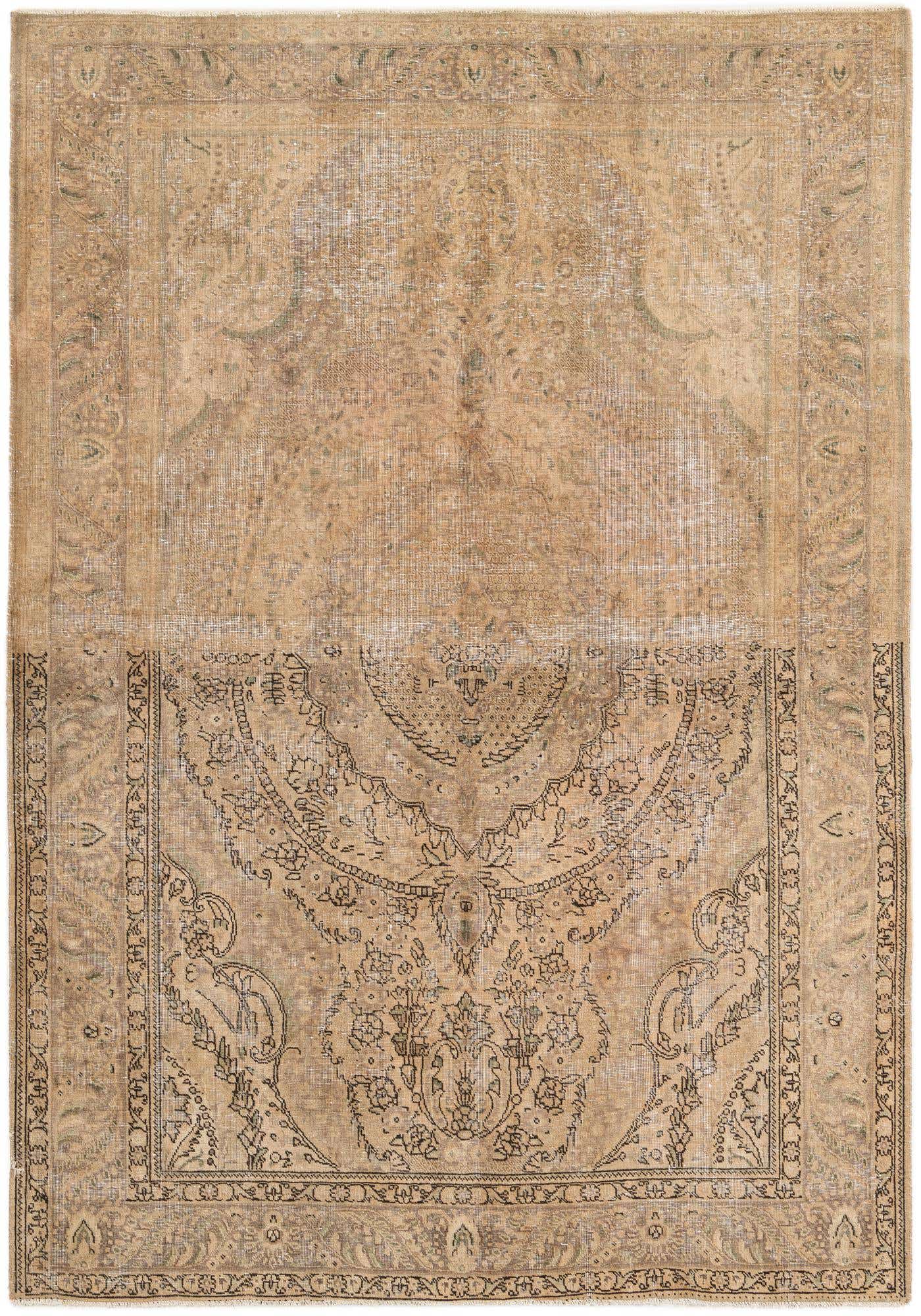 6' 7 x 9' 8 Hand Knotted Ultra Vintage Persian Wool Rug