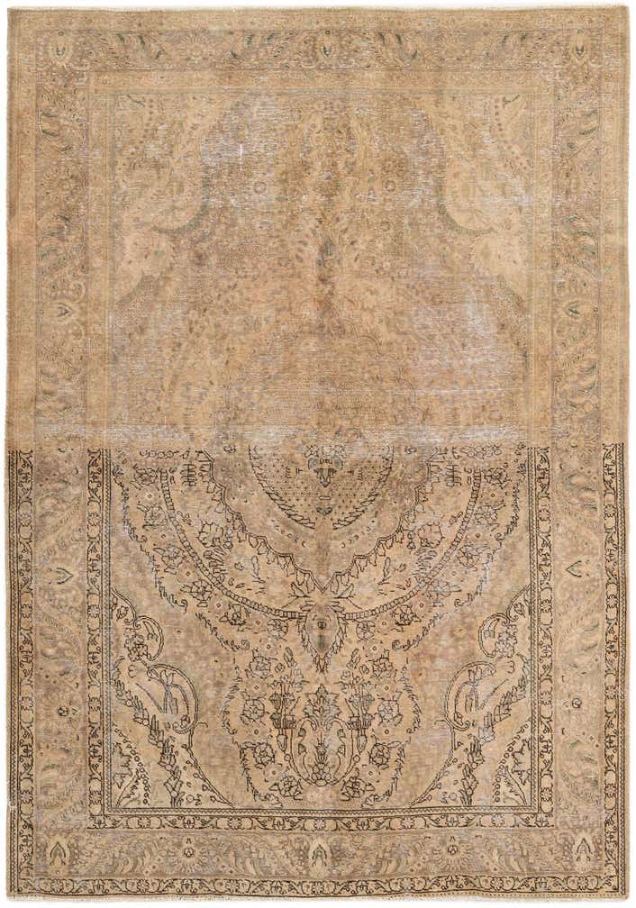 6' 7 x 9' 8 Hand Knotted Ultra Vintage Persian Wool Rug