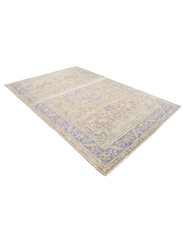 6' 5 x 9' 7 Hand Knotted Ultra Vintage Persian Wool Rug