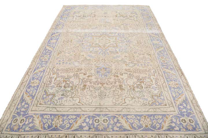 6' 5 x 9' 7 Hand Knotted Ultra Vintage Persian Wool Rug