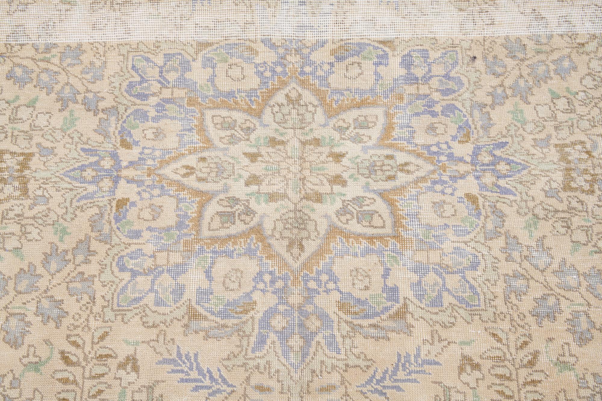 6' 5 x 9' 7 Hand Knotted Ultra Vintage Persian Wool Rug