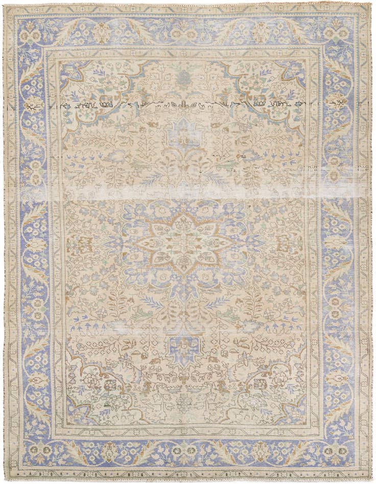 Detail image of 6' 5 x 9' 7 Hand Knotted Ultra Vintage Persian Wool Rug