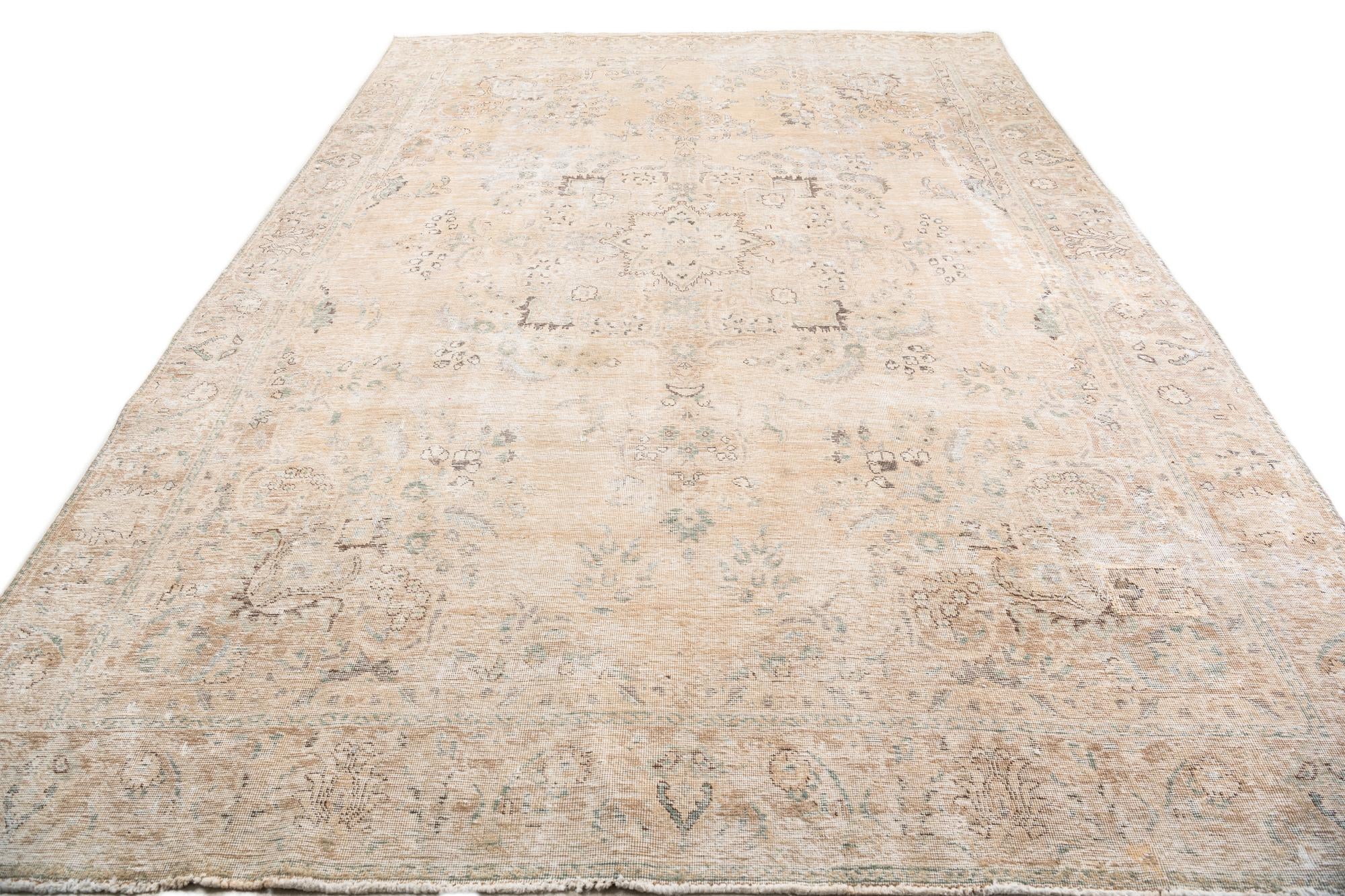 9' x 12' 8 Hand Knotted Ultra Vintage Persian Wool Rug