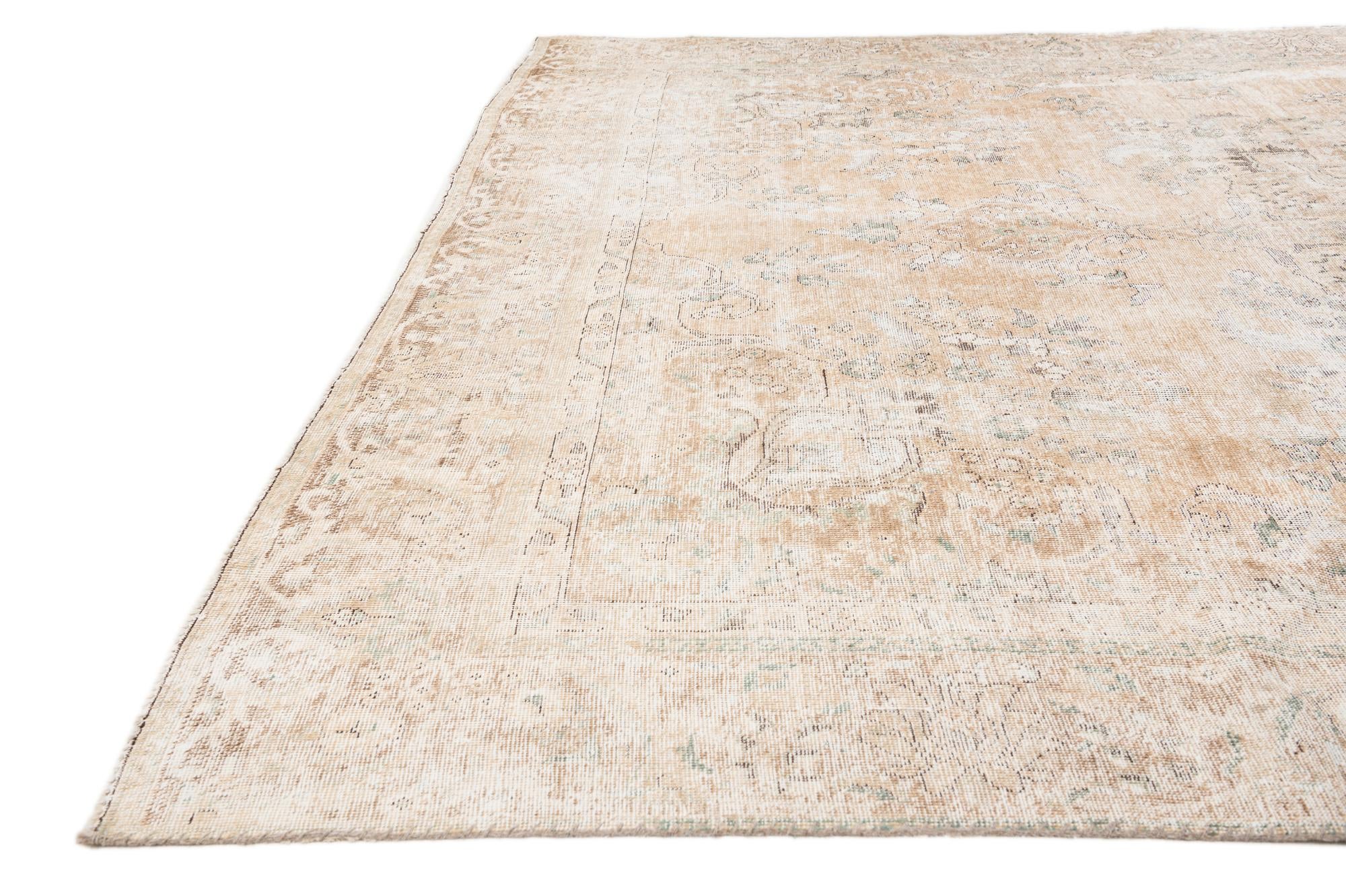 9' x 12' 8 Hand Knotted Ultra Vintage Persian Wool Rug