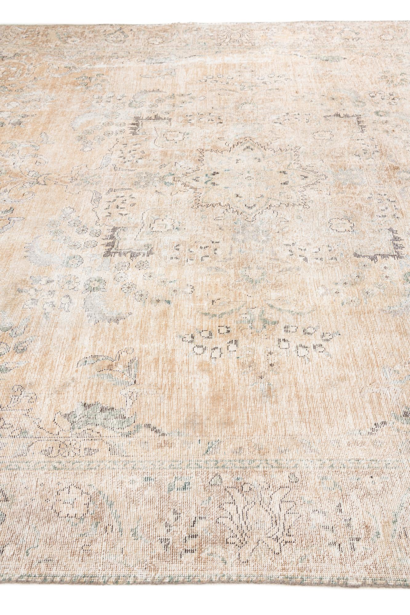 9' x 12' 8 Hand Knotted Ultra Vintage Persian Wool Rug