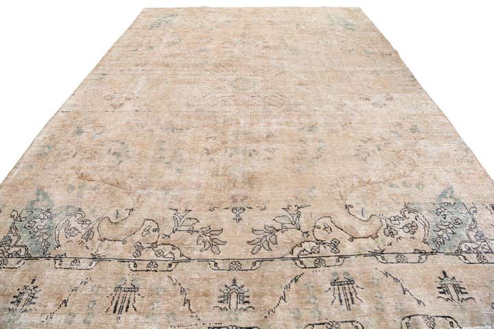 9' x 12' 6 Hand Knotted Ultra Vintage Persian Wool Rug