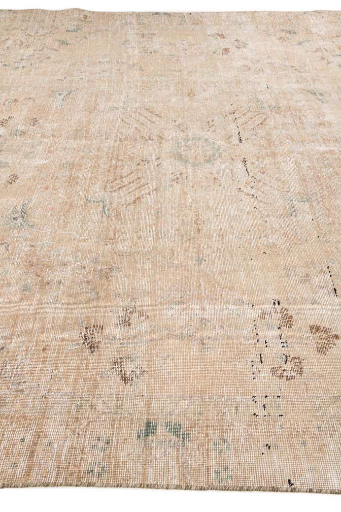 9' x 12' 6 Hand Knotted Ultra Vintage Persian Wool Rug