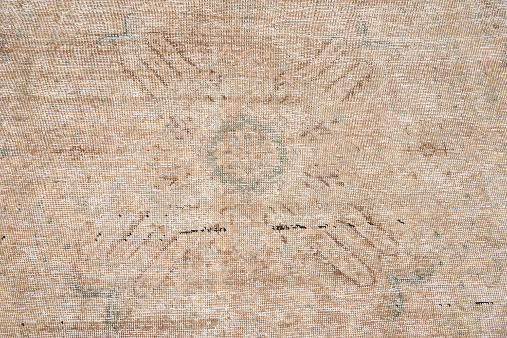 9' x 12' 6 Hand Knotted Ultra Vintage Persian Wool Rug