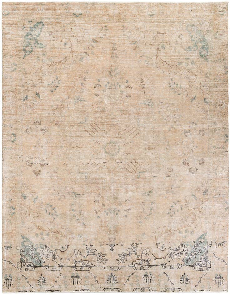 Detail image of 9' x 12' 6 Hand Knotted Ultra Vintage Persian Wool Rug