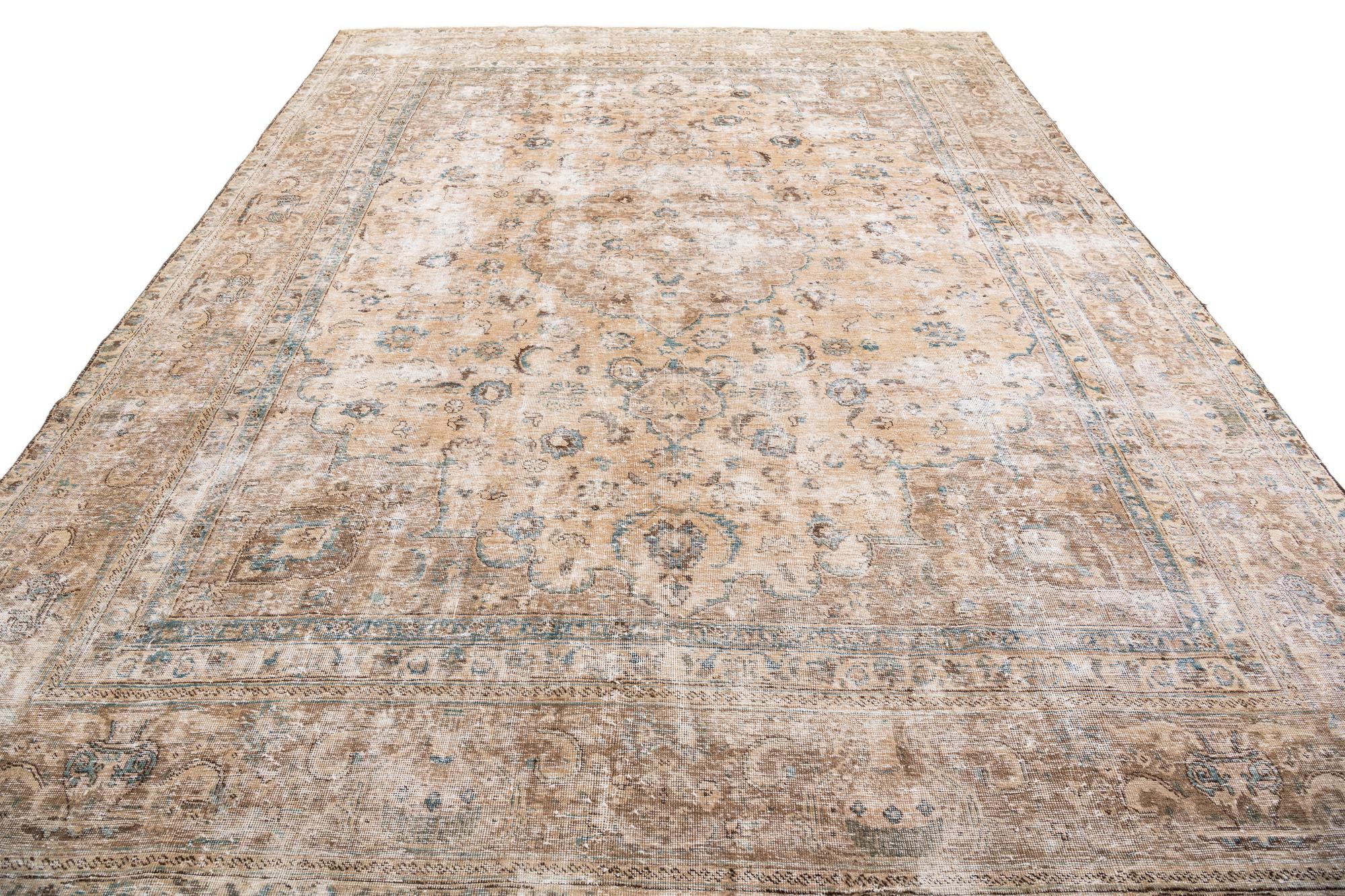 9' 3 x 12' 6 Hand Knotted Ultra Vintage Persian Wool Rug