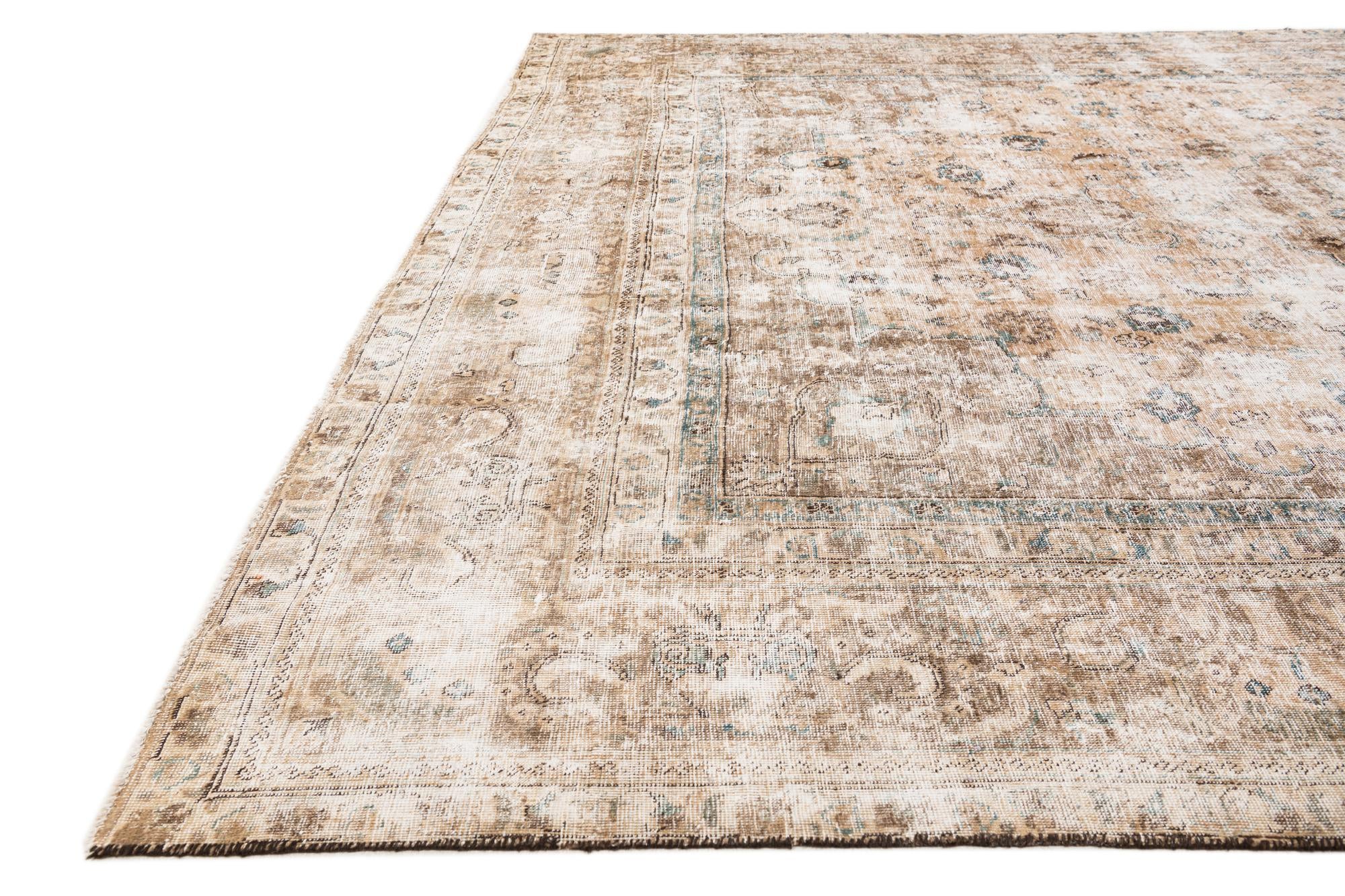 9' 3 x 12' 6 Hand Knotted Ultra Vintage Persian Wool Rug
