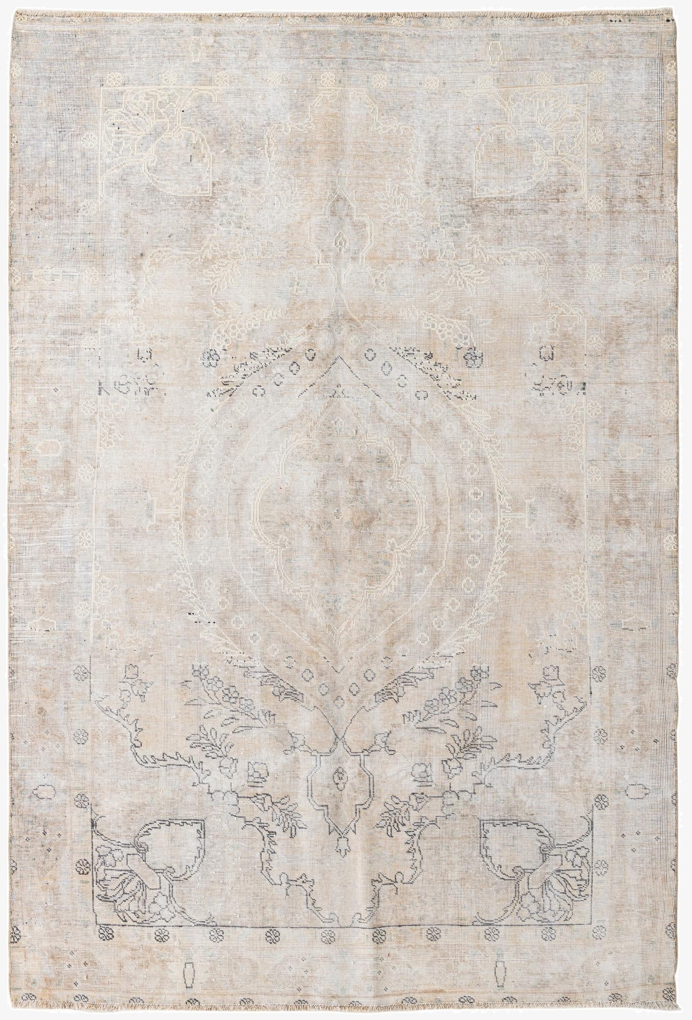 6' 3 x 9' 5  Hand Knotted Ultra Vintage Persian Wool Rug