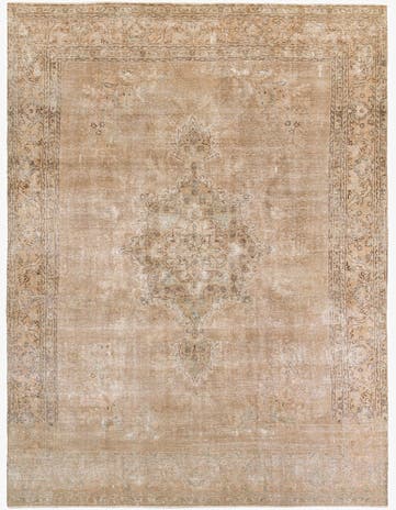 10' 6 x 12' 8 Hand Knotted Ultra Vintage Persian Wool Rug