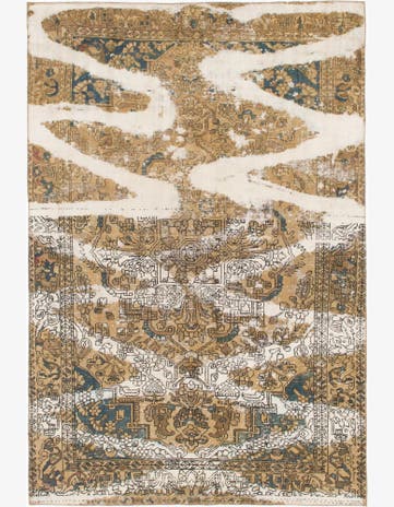 6' 7 x 9' 9 Hand Knotted Ultra Vintage Persian Wool Rug