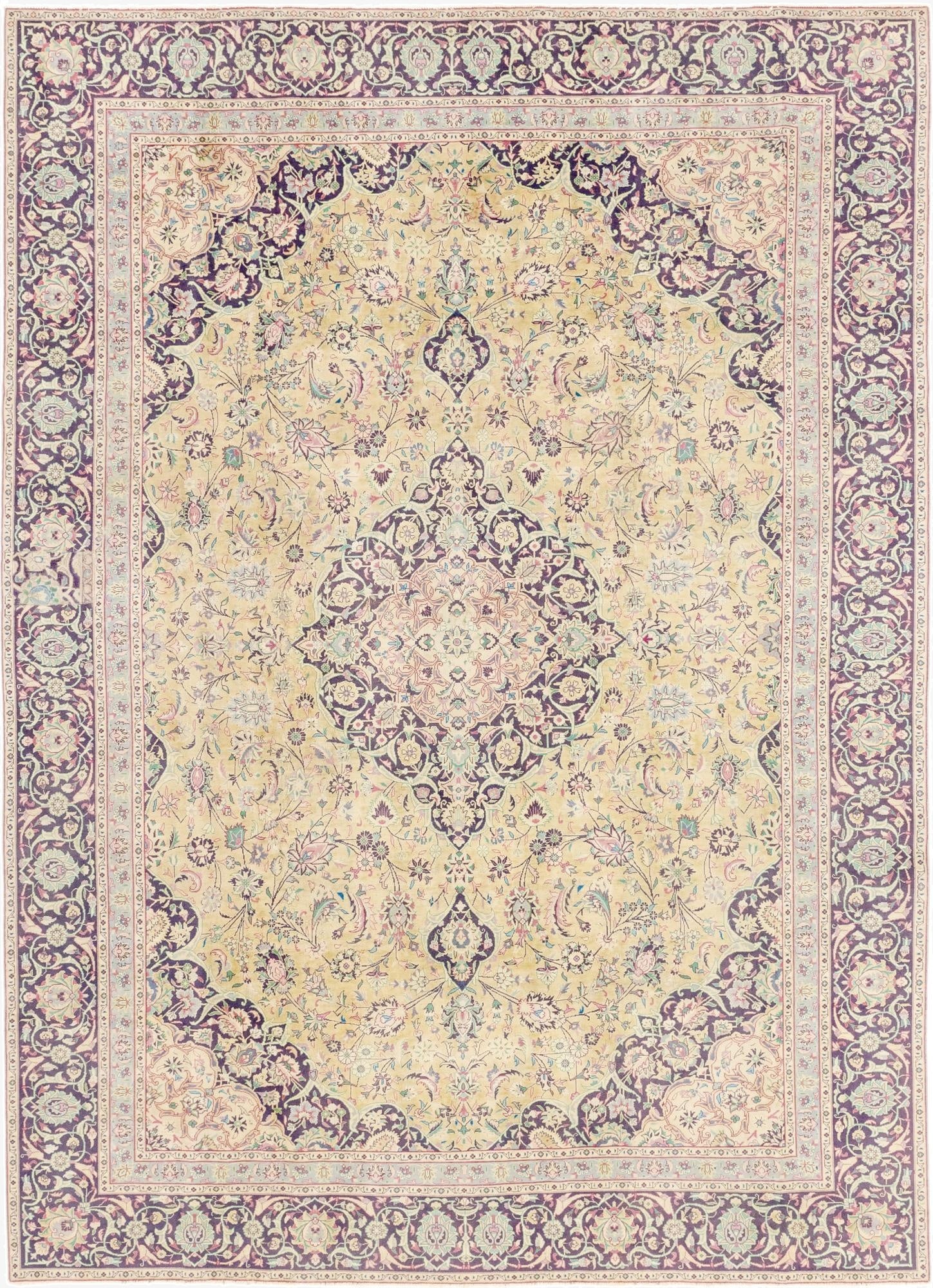 8' 9 x 12' 2  Hand Knotted Ultra Vintage Persian Wool Rug