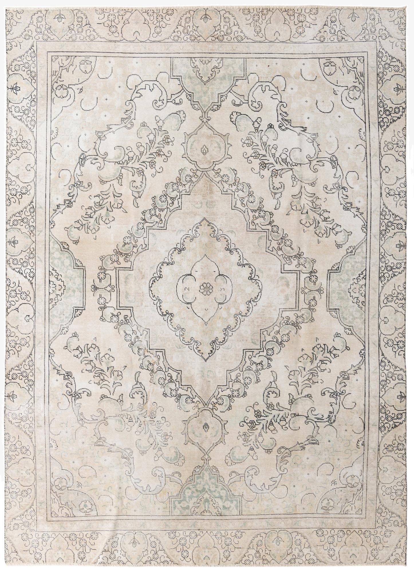 8' 8 x 12'  Hand Knotted Ultra Vintage Persian Wool Rug