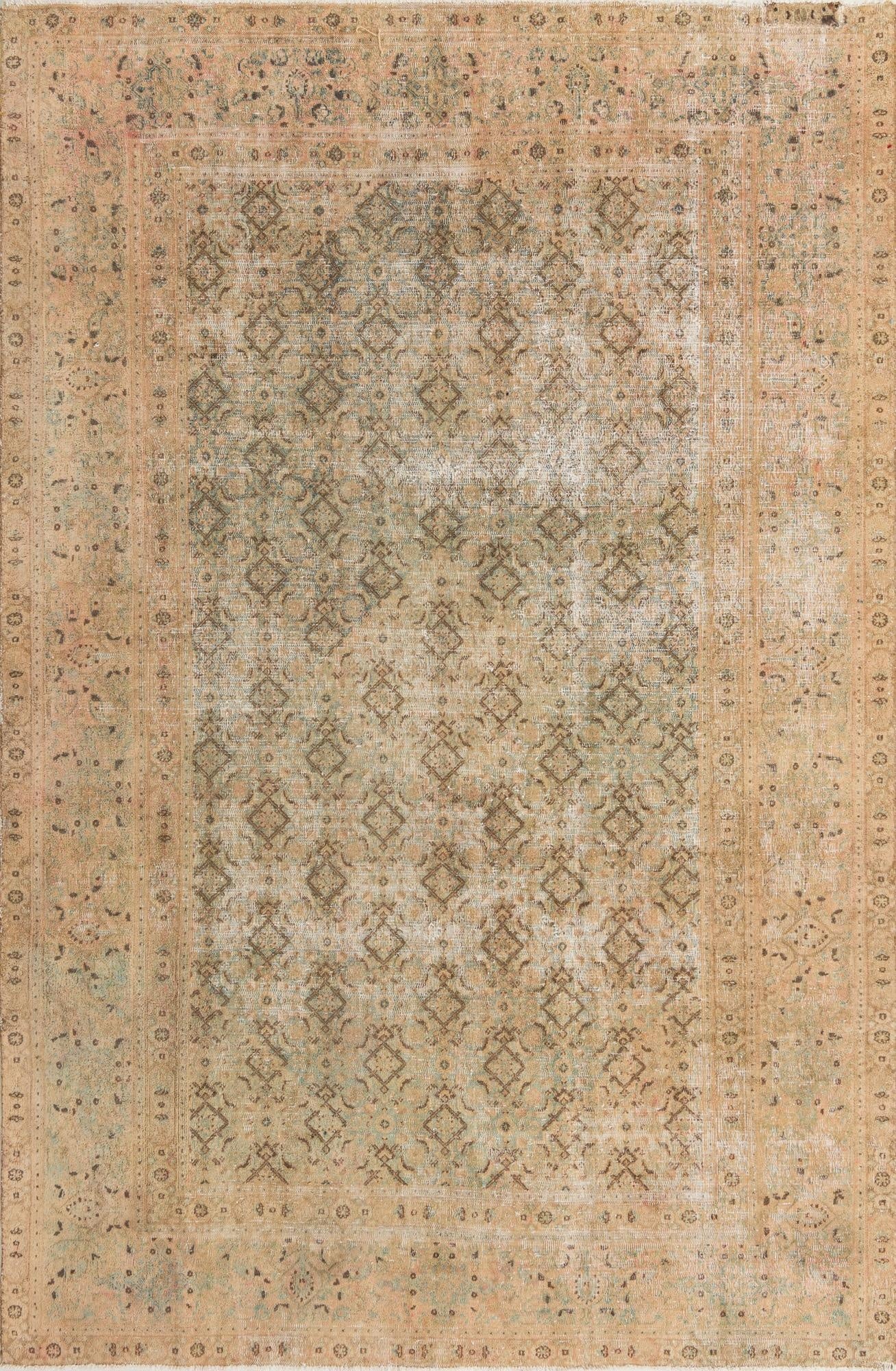 6' 6 x 10'  Hand Knotted Ultra Vintage Persian Wool Rug