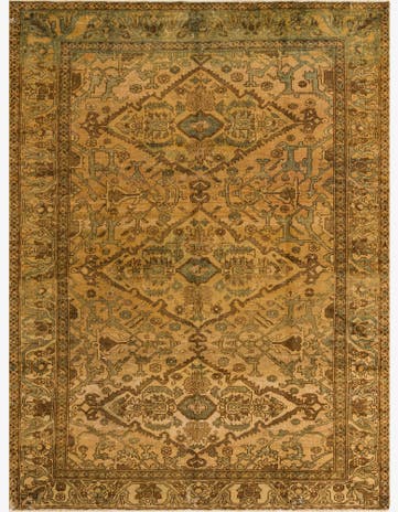 7' x 9' 4 Hand Knotted Ultra Vintage Persian Wool Rug